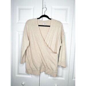 Charli Lanie Cream Long Sleeve Wrap Wool Blend Sweater Women's Size Medium/Large